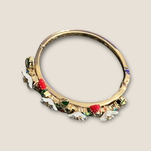Betsey Johnson Strawberry and Rhinestone Bangle Bracelet - Picture 5 of 5